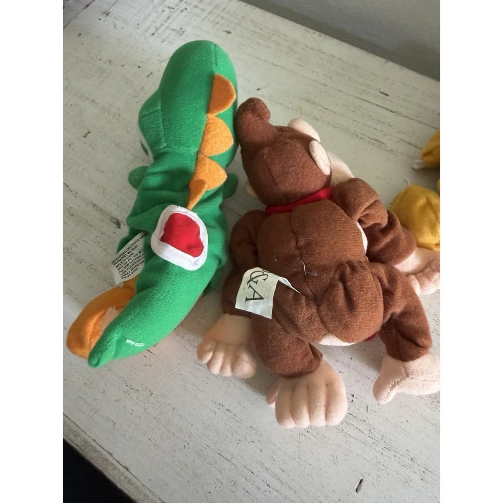 Vintage Plush Nintendo N64 BeanBag Figures Set of 4 Mario Yoshi Bowser Donkey K
